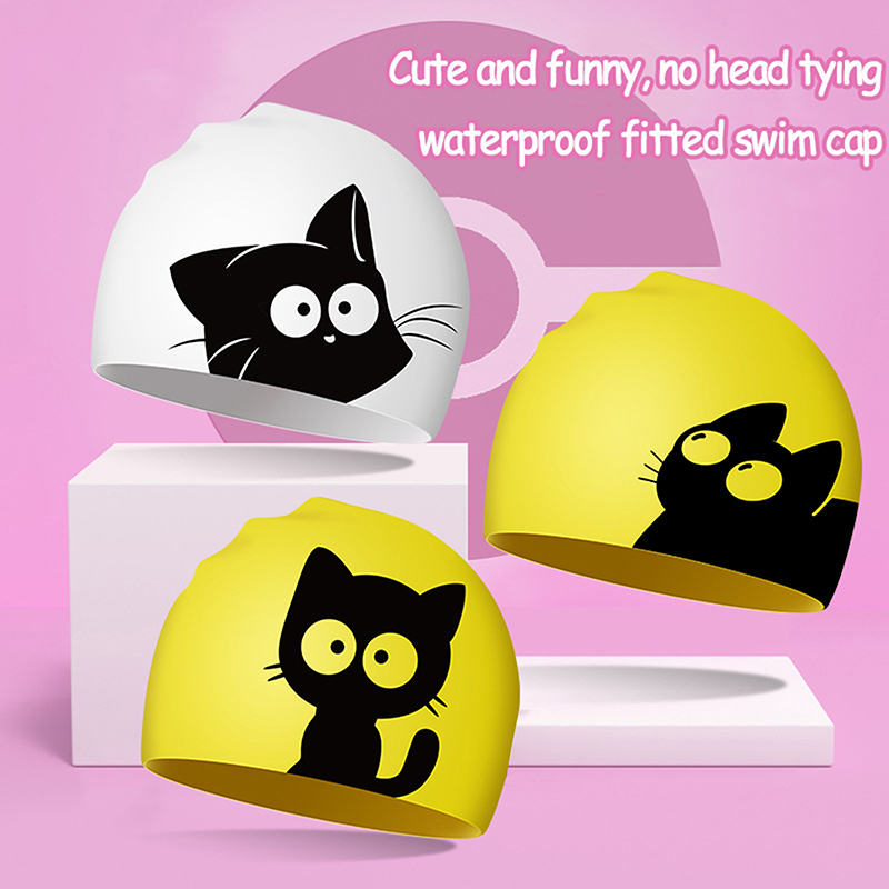 Aquatic Sports Cap - Touca de natação de gato fofo
